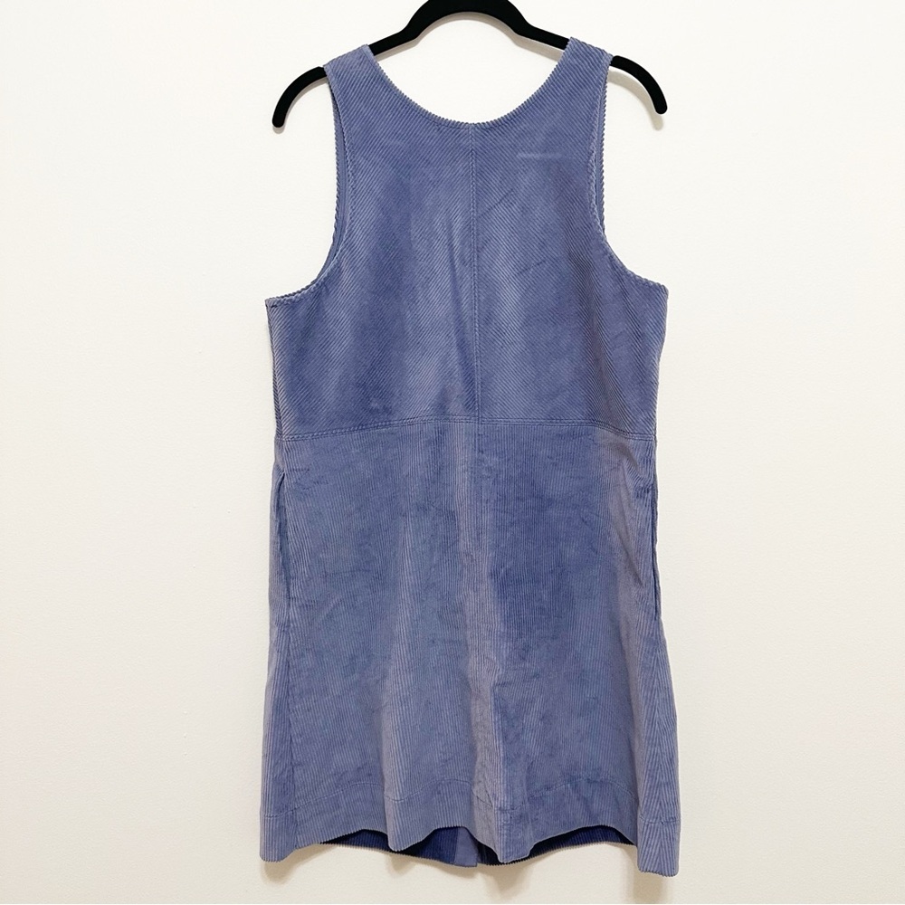 Free People Lavender Blue Button-Front Corduroy Mini Dress - Picture 3 of 10